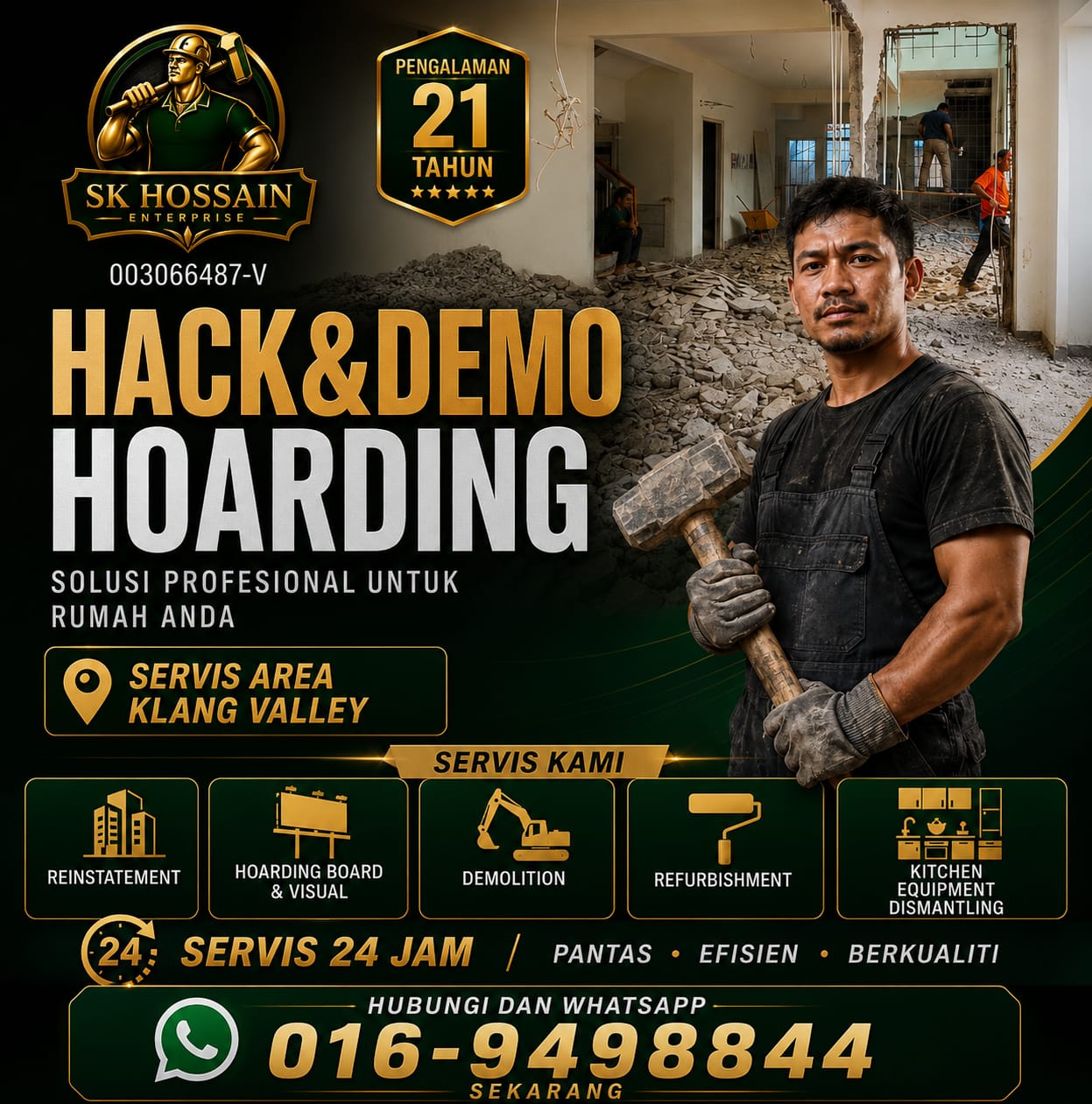 Brochure SK Hossain Enterprise hack demo hoarding